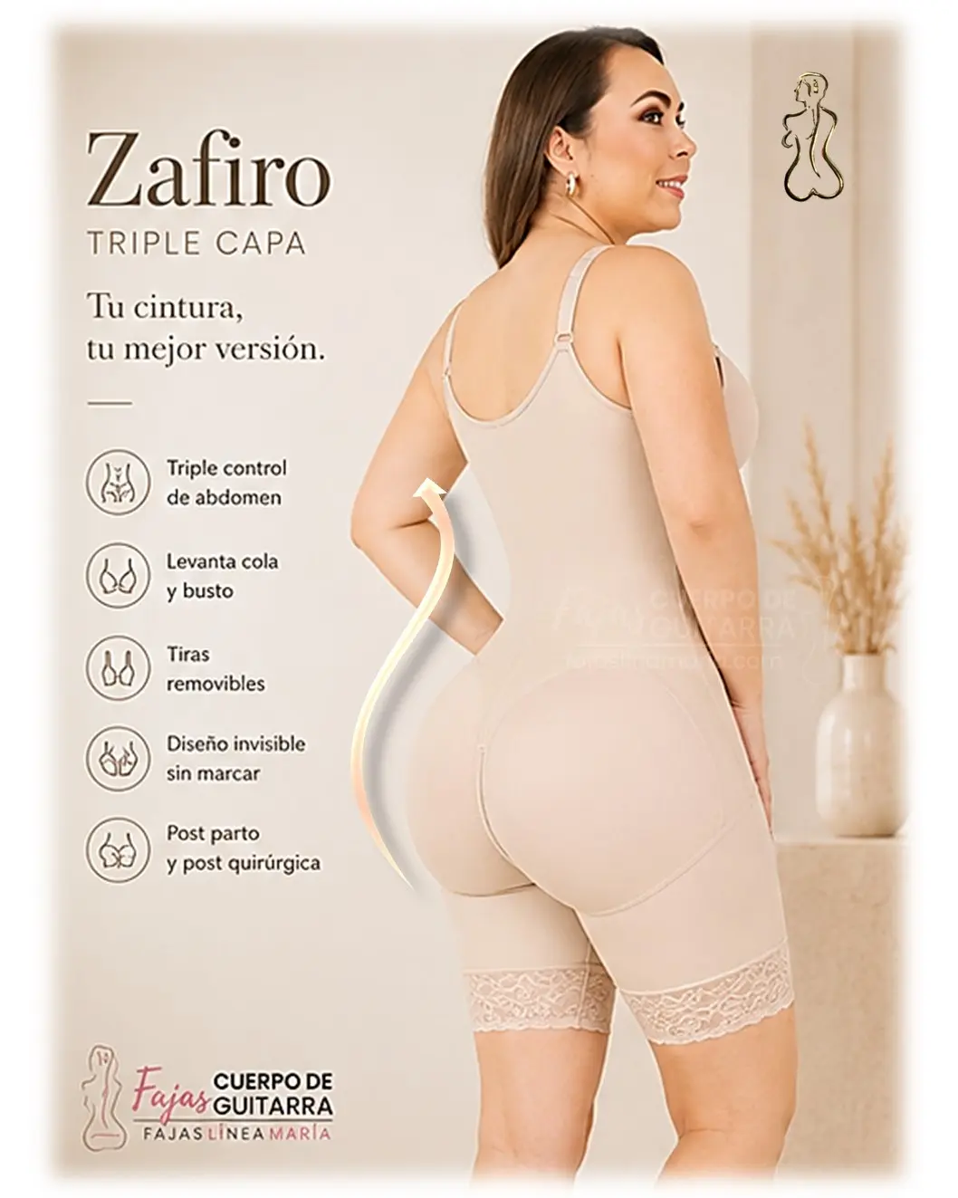 Fajas Colombiana Cuerpo de Guitarra Modelo Zafiro